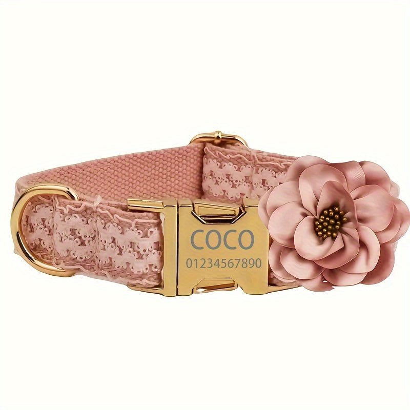 1pc Personalized Dog Collar with Quick-Release Buckle, Customizable Pet Name & Address Cat ID Tag