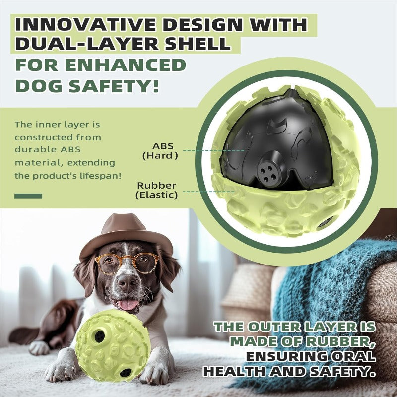 Extra-Large Indestructible Coo-Coo Ball Dog Chew Toy - Heavy-Duty flying disc-like Traction Ball