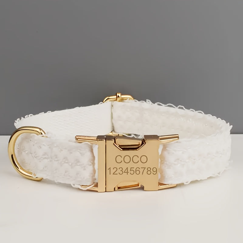 1pc Personalized Dog Collar with Quick-Release Buckle, Customizable Pet Name & Address Cat ID Tag