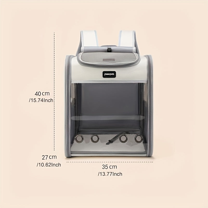 Panoramic Transparent Pet Carrier, Breathable and Portable Cat & Dog Backpack with Multiple Color Options