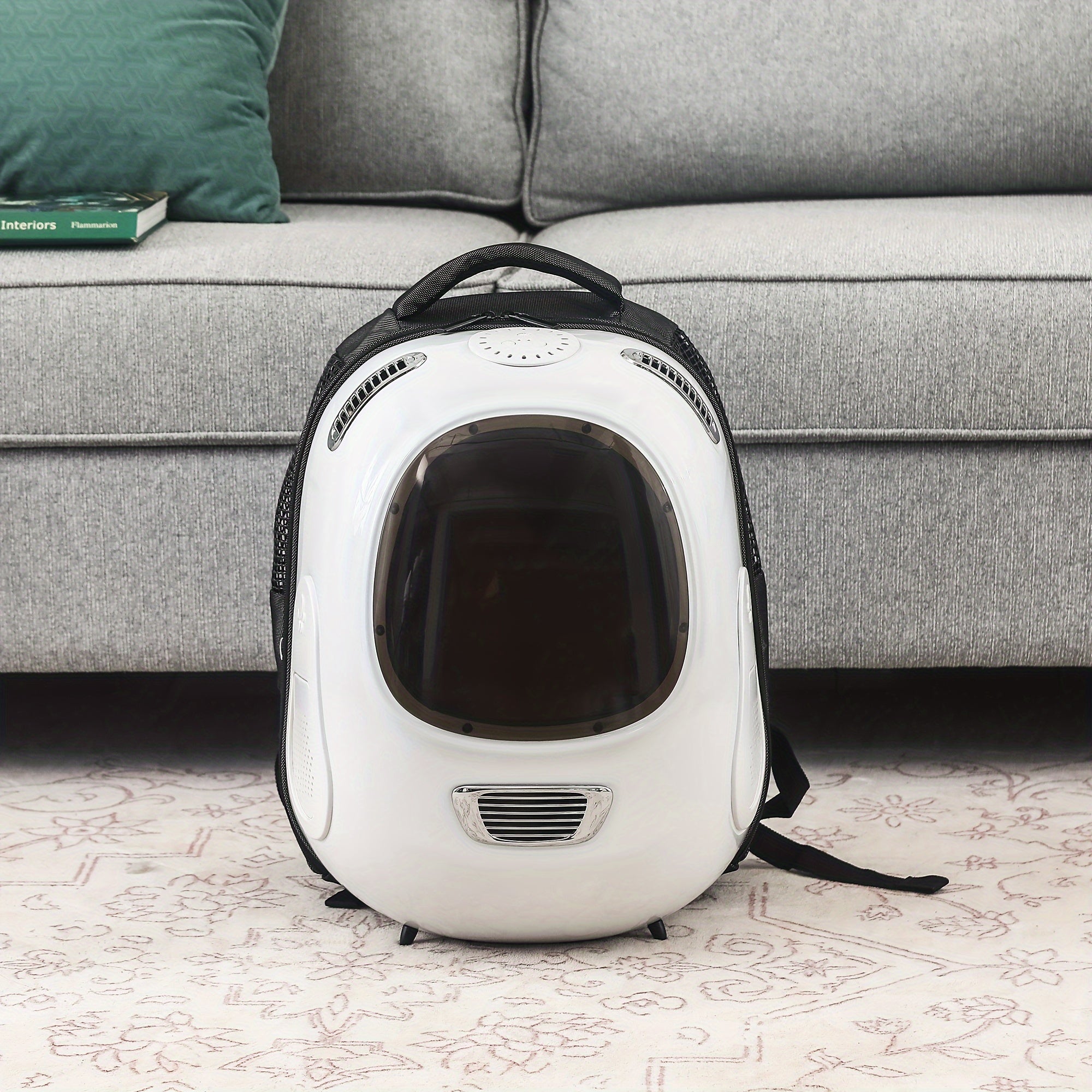 White Pet Backpack For Large Felines And Dogs Up To 20-25 Lbs Expandable Pet Carrier Backpack Dog Backpacks
