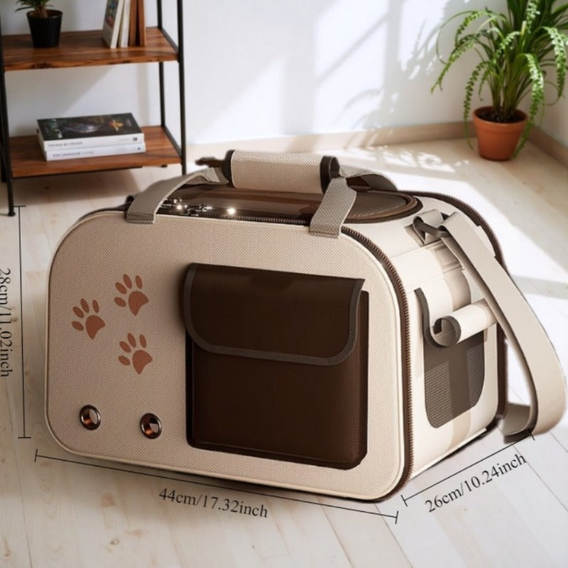 Portable Folding Cat Backpack for & s - 2 Styles (Cat Face & Paw Print) with Paw Print Window, Paw Strap & Top Handle