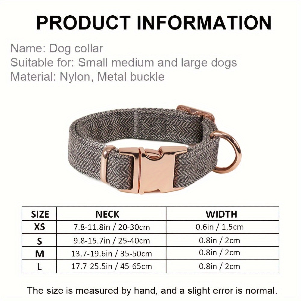 Wear-Resistant Striped Nylon Collar British-Inspired Striped Nylon Dog Collar with Durable Metal Buckle - Wear-Resistant
