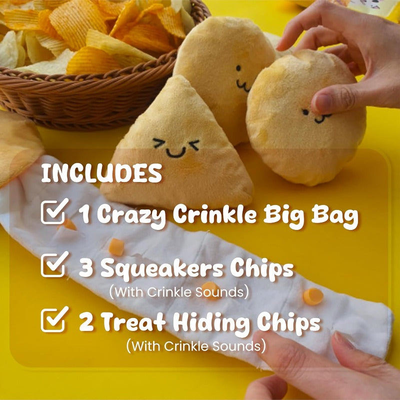 Interactive Dog Toy with Crinkle Chip Bag - Mental Stimulation Hide & Seek Puzzle