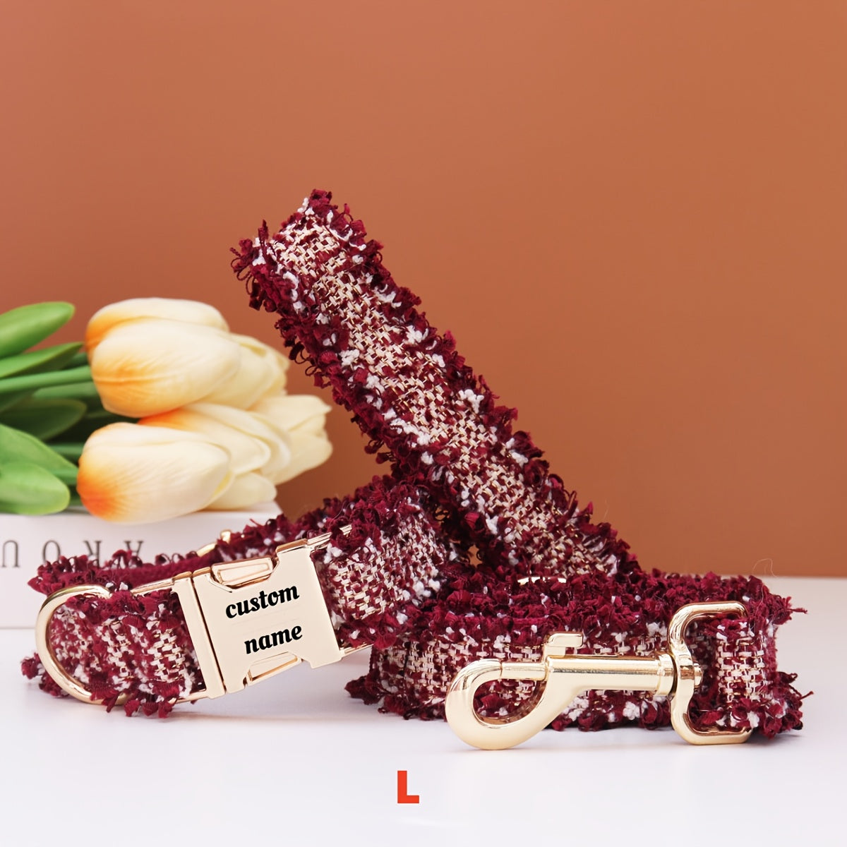 Pet dog collar, cat neck collar, metal buckle neck collar, dog chain, engraved metal buckle collar, customized pet supplies