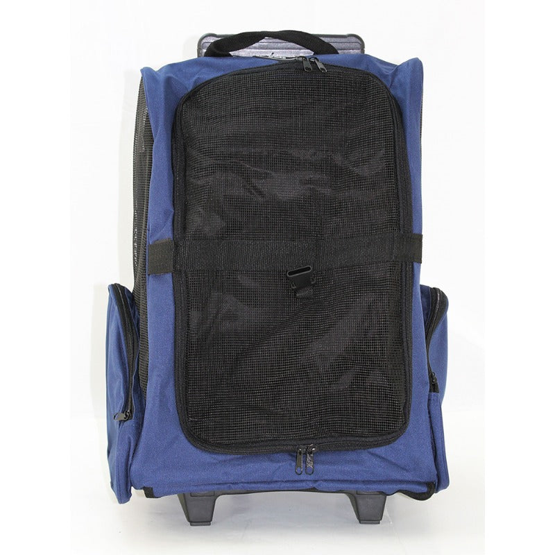 Pet Carrier Backpack with Wheels - Airline Rolling Luggage Carrier, Heavy-Duty Oxford Fabric