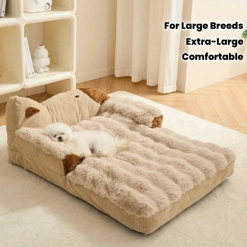 Luxury Soft Dog & Cat Bed Sofa - Plush Pet Bed with Non-Slip Bottom