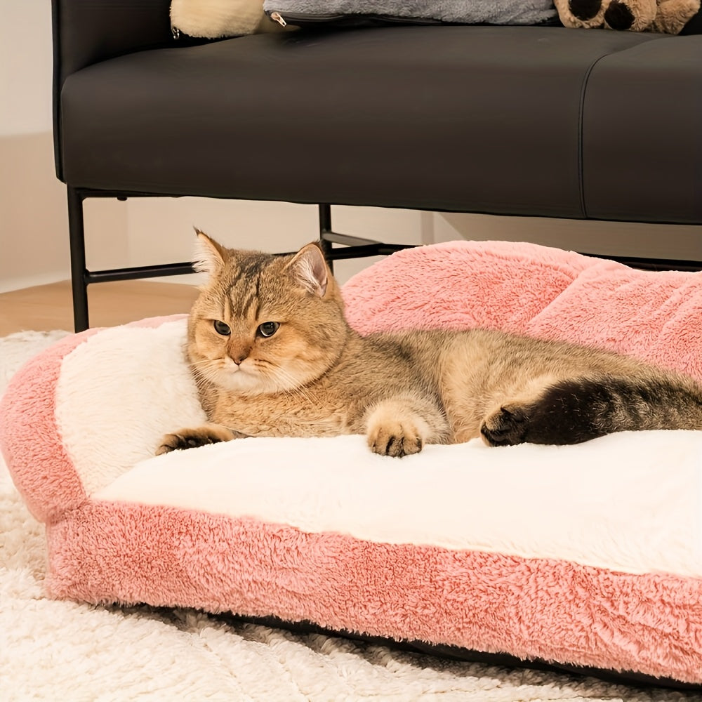 1pc High Density Foam Dog Bed, Orthopedic Dog Bed & Sofa with Removable Washable Cover, Two colors
