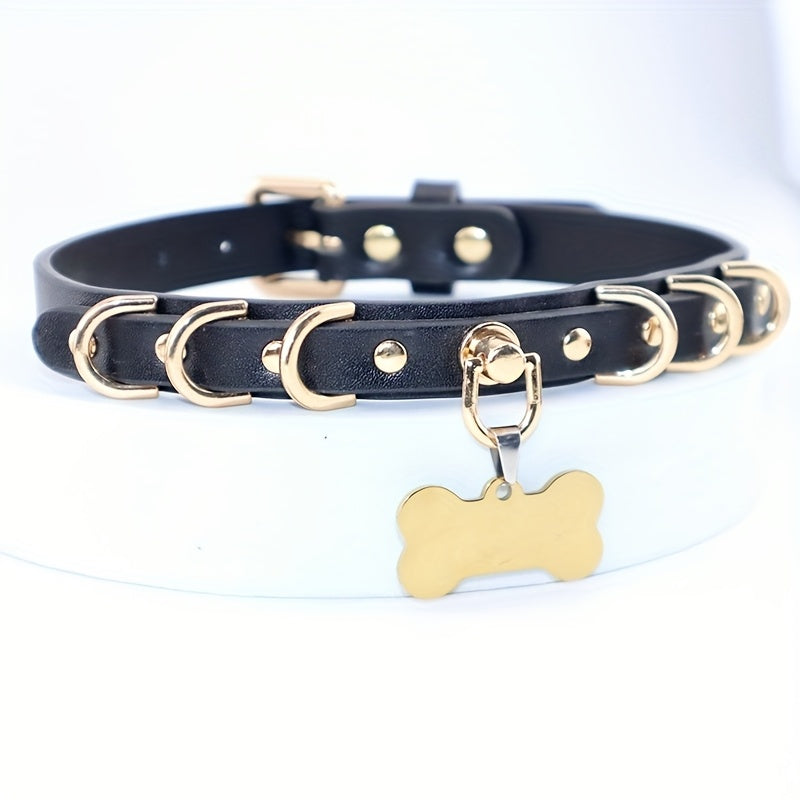 Customizable Laser-Engraved Dog Collar with Matching Leash - Durable Polyester, Personalized Text & Name Option