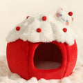 Cozy Warm Indoor Cat Bed & Cave - Soft Warm Adorable Cat Nest with Removable Cushion for easy Cleaning
