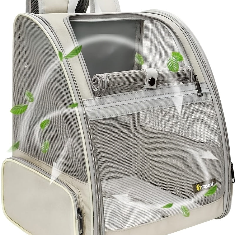 Pet Backpack Carrier for Small Cats Dogs | Ventilated Design, Safety Straps, Buckle Support