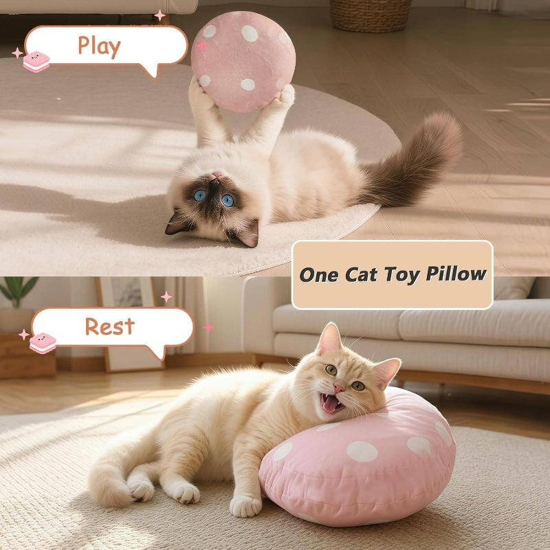 24 Inch Cookie-Shaped Dog Sofa Bed with Removable Cover - Soft Supportive Kitten & Puppy Couch