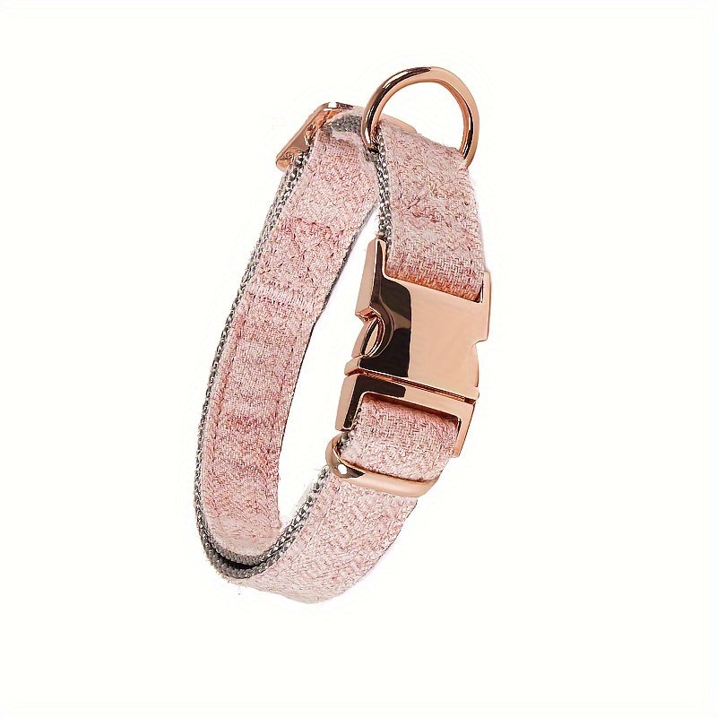 Wear-Resistant Striped Nylon Collar British-Inspired Striped Nylon Dog Collar with Durable Metal Buckle - Wear-Resistant