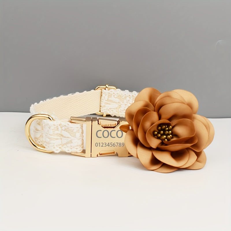 1pc Personalized Dog Collar with Quick-Release Buckle, Customizable Pet Name & Address Cat ID Tag