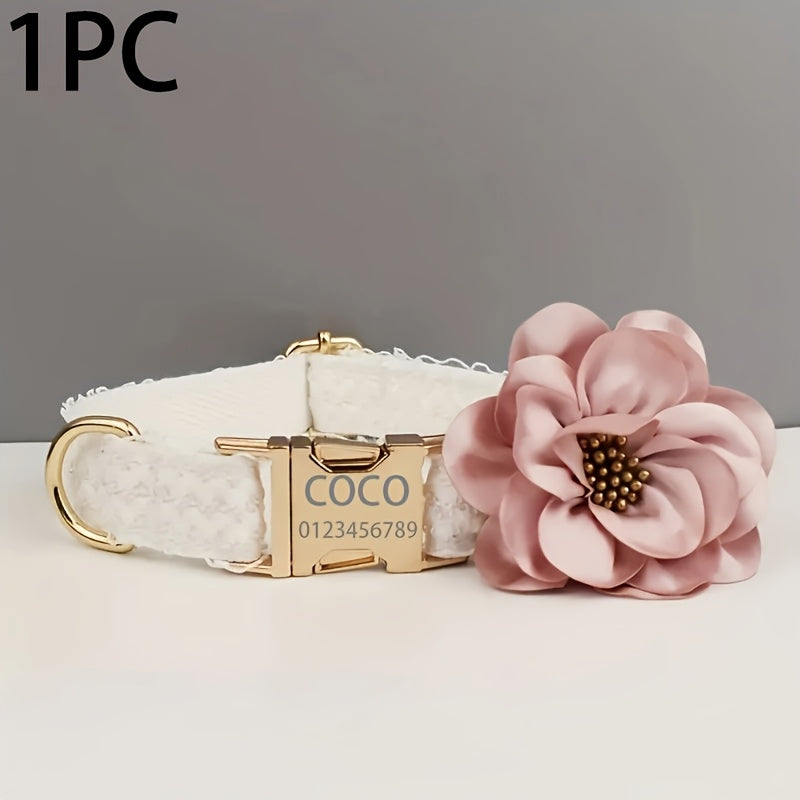 1pc Personalized Dog Collar with Quick-Release Buckle, Customizable Pet Name & Address Cat ID Tag