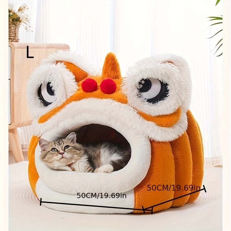 New House, Semi-Enclosed Pet Bed for s, Winter Warmth, Soft & Comfortable All-Season Nest