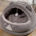 Cozy Mongolian Yurt-Style Cat House - All-Season Warmth, Cute Cartoon Design, Semi-Enclosed Pet Bed for Cats & Small Dogs