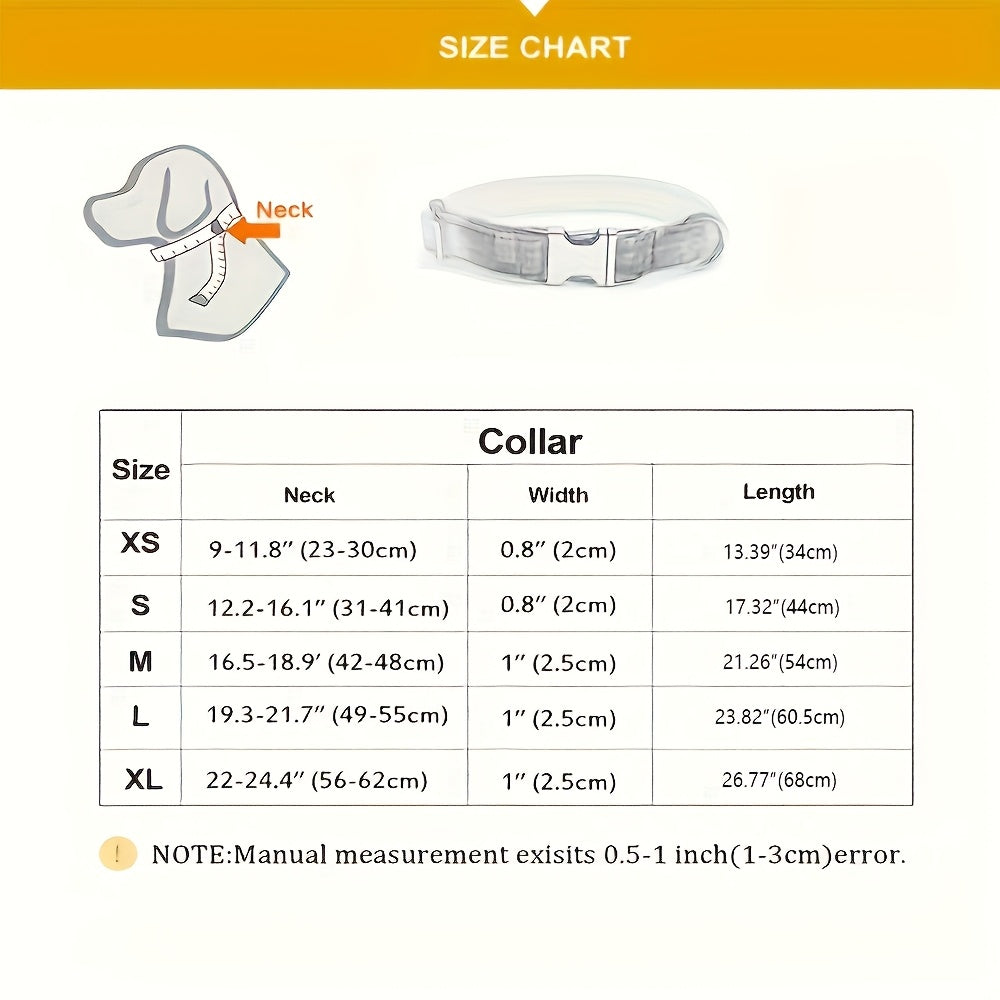 1pc Floral Pattern Polyester Dog Collar, Adjustable Pet Collar for Small, Medium, Large Breeds