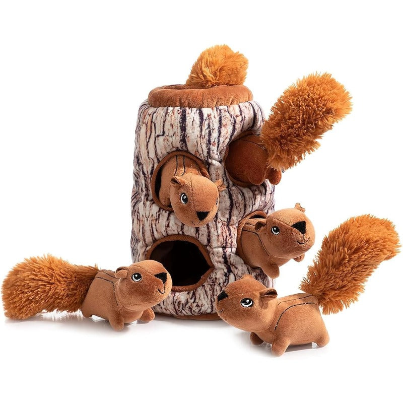 Interactive Plush Toy for Dogs That Resembles a Squirrel, Designed for Hide And Seek Games, Without Battery