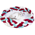 Maihandasi Boho Round Knitted for cat Basket Bed - Soft Woven Pet Bed with Plush Cushion, Cozy Warm Nest for Cats