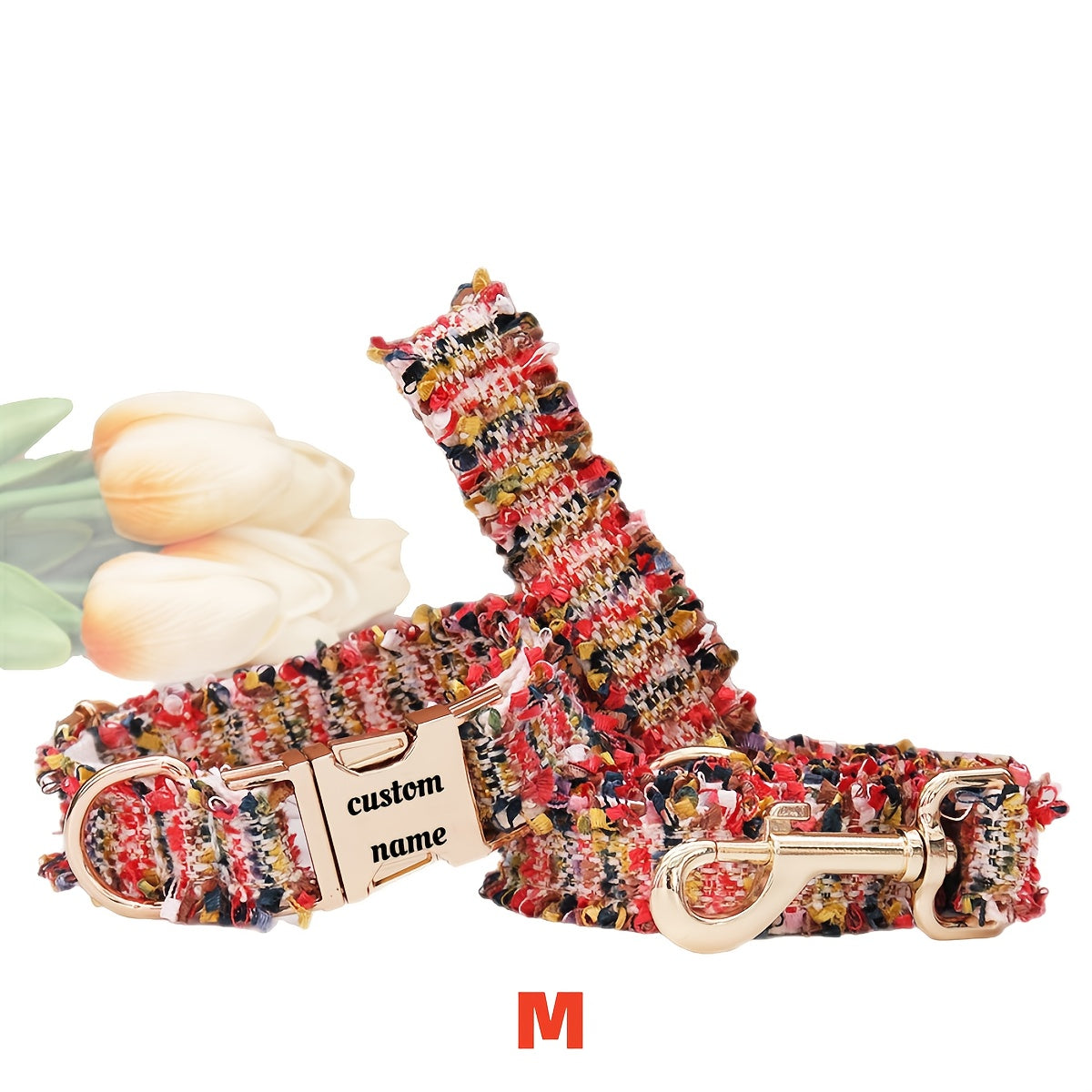 Pet dog collar, cat neck collar, metal buckle neck collar, dog chain, engraved metal buckle collar, customized pet supplies