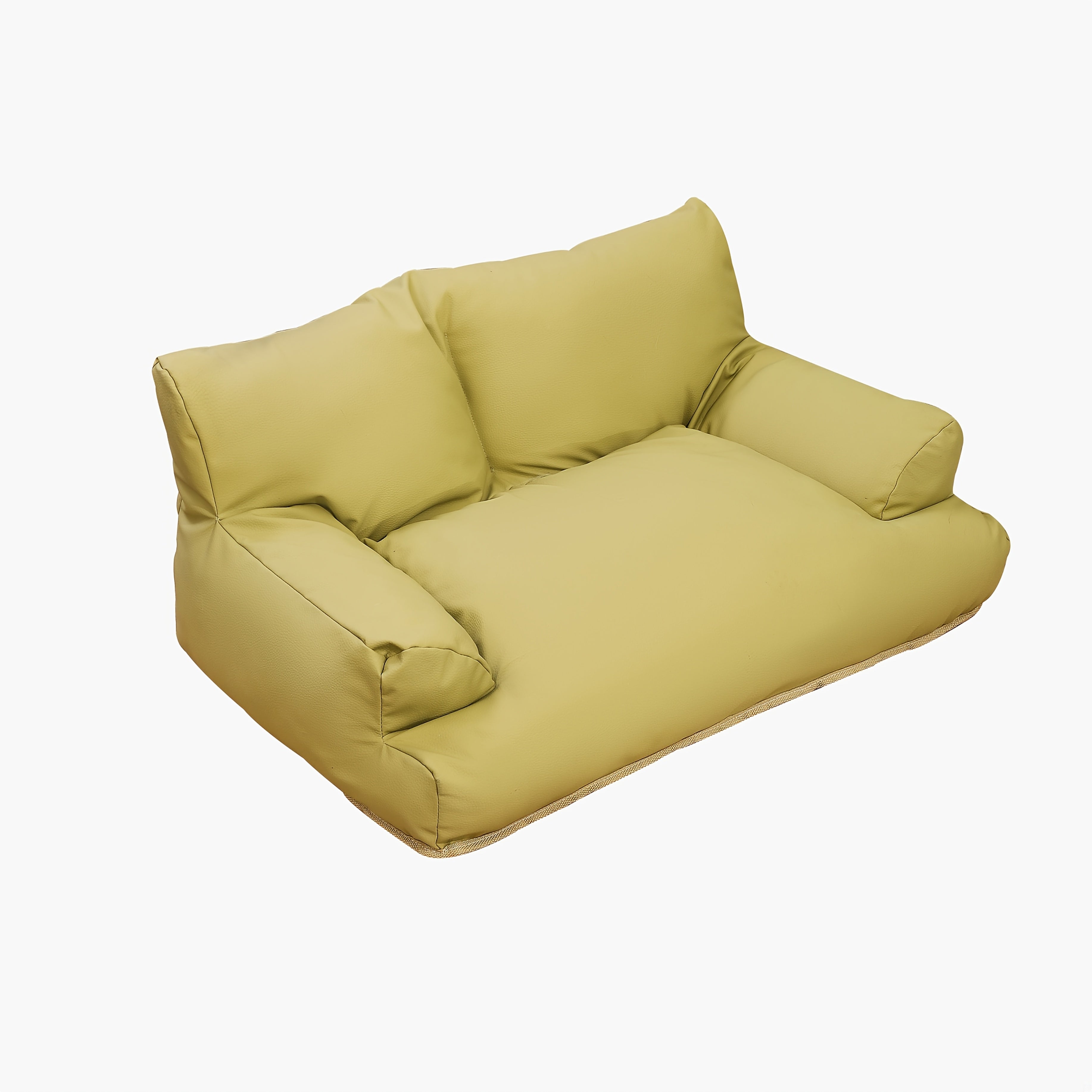 All-Season  Synthetic Leather Pet Sofa Bed with Memory Foam - Removable Cover