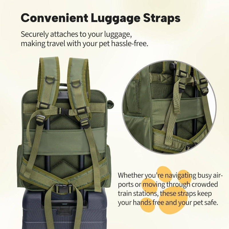 TSA Airline Approved Expandable Pet Backpack Carrier for Cats & Small Dogs up to 15lbs - 16\