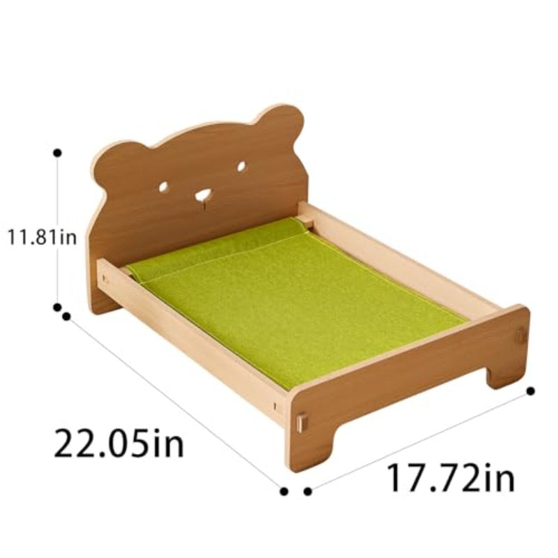Elevated Cat Bed with Removable Mattress - Sturdy Smal-Legged Bed Frame for Indoor Cats, Small Dogs