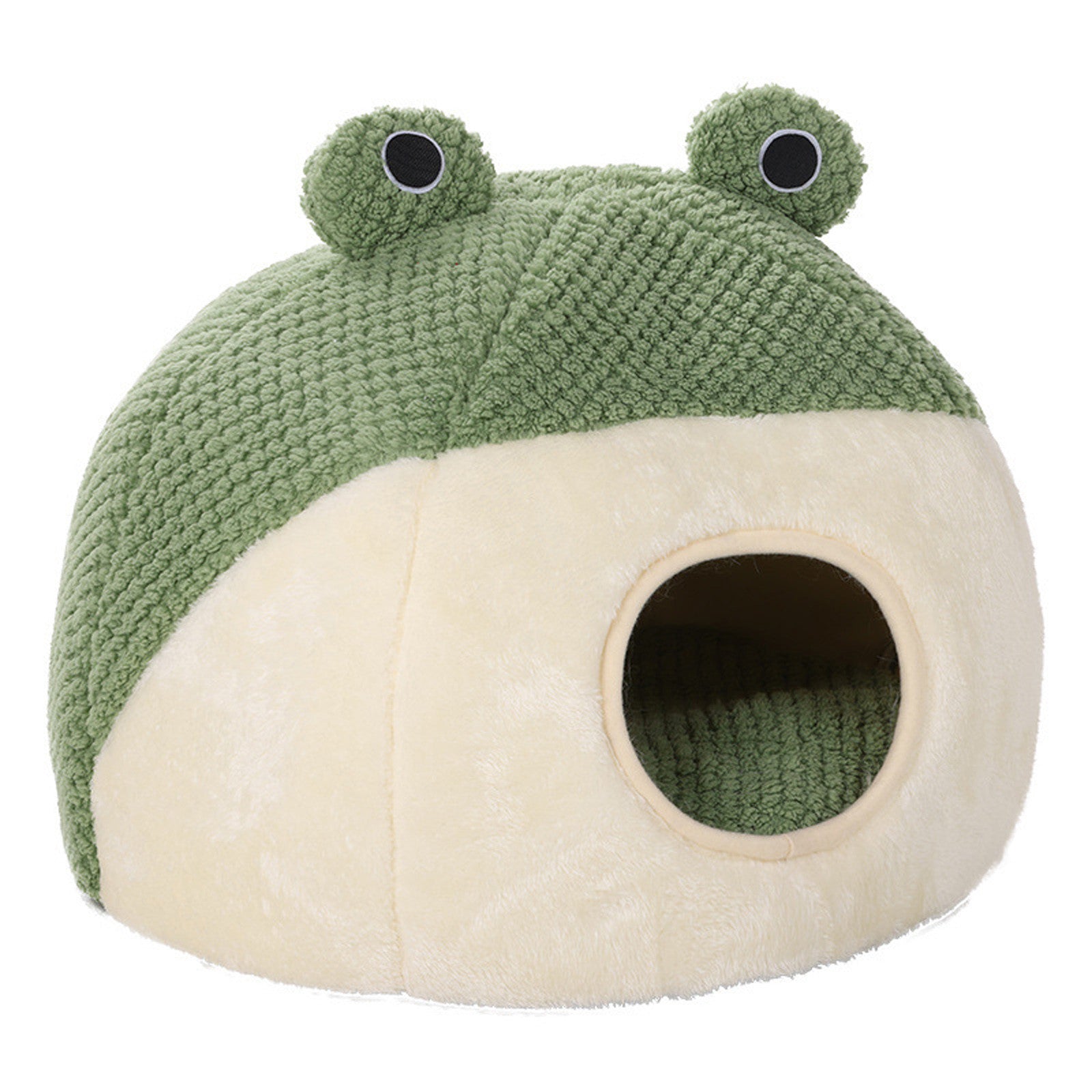 Adorable Frog Pet Bed - Soft Warm Semi-Enclosed cat & dog bed with Open Entrance