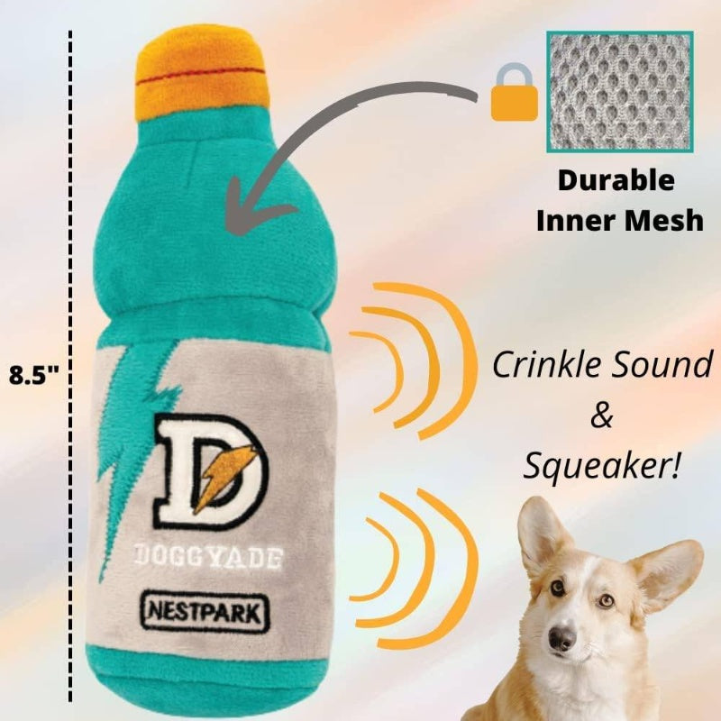 Fitness Funny Dog Toys - Doggyade and Doggy Dumbbell Workout Parody Cute Dog Toys - 2 Pack Workout Pack