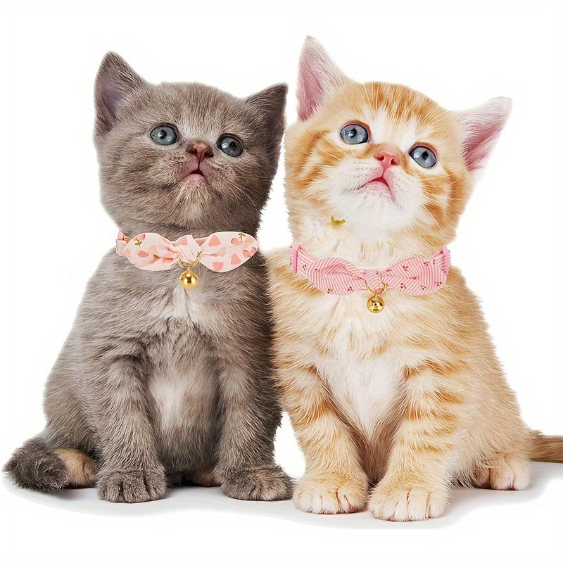 1pc Adjustable Breakaway Cat Collar - Soft Polyester Safety Collar with Floral Bow