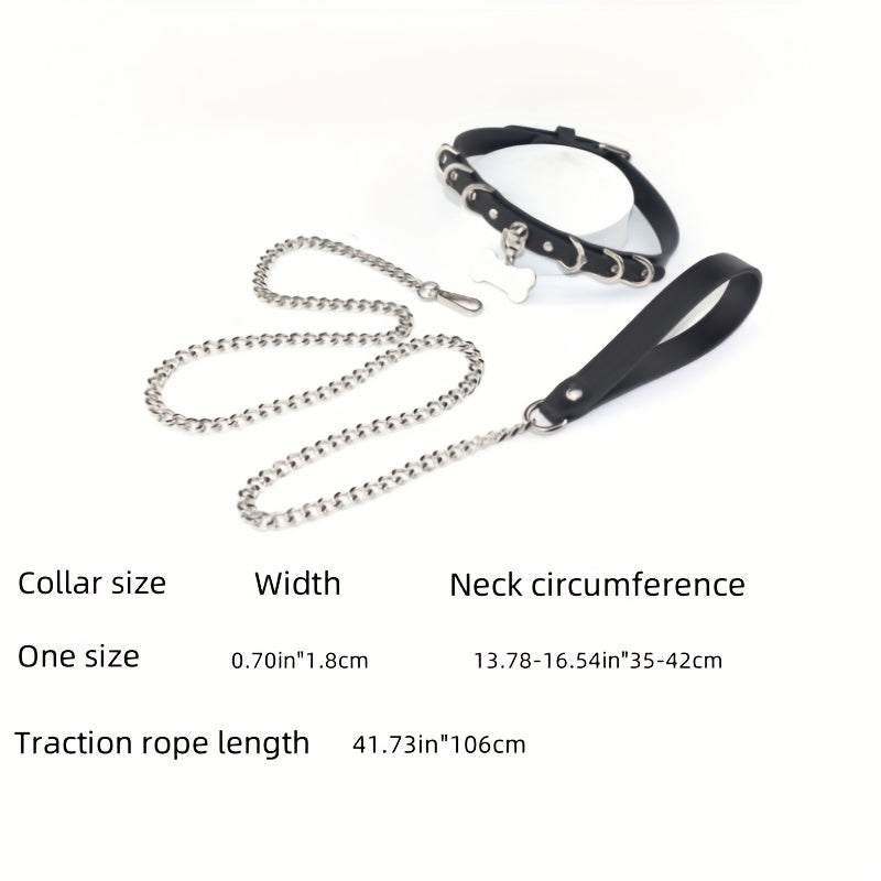 Customizable Laser-Engraved Dog Collar with Matching Leash - Durable Polyester, Personalized Text & Name Option