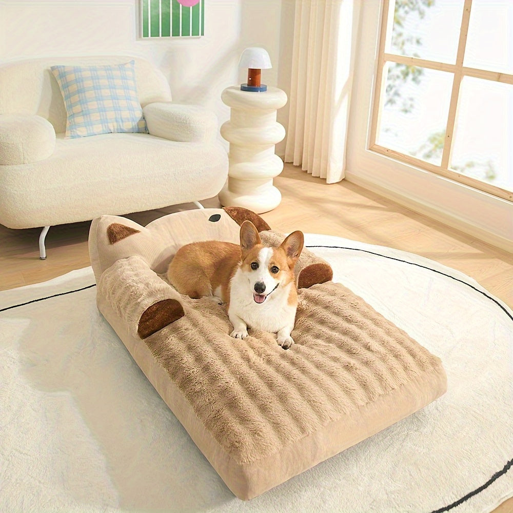 Luxury Soft Dog & Cat Bed Sofa - Plush Pet Bed with Non-Slip Bottom