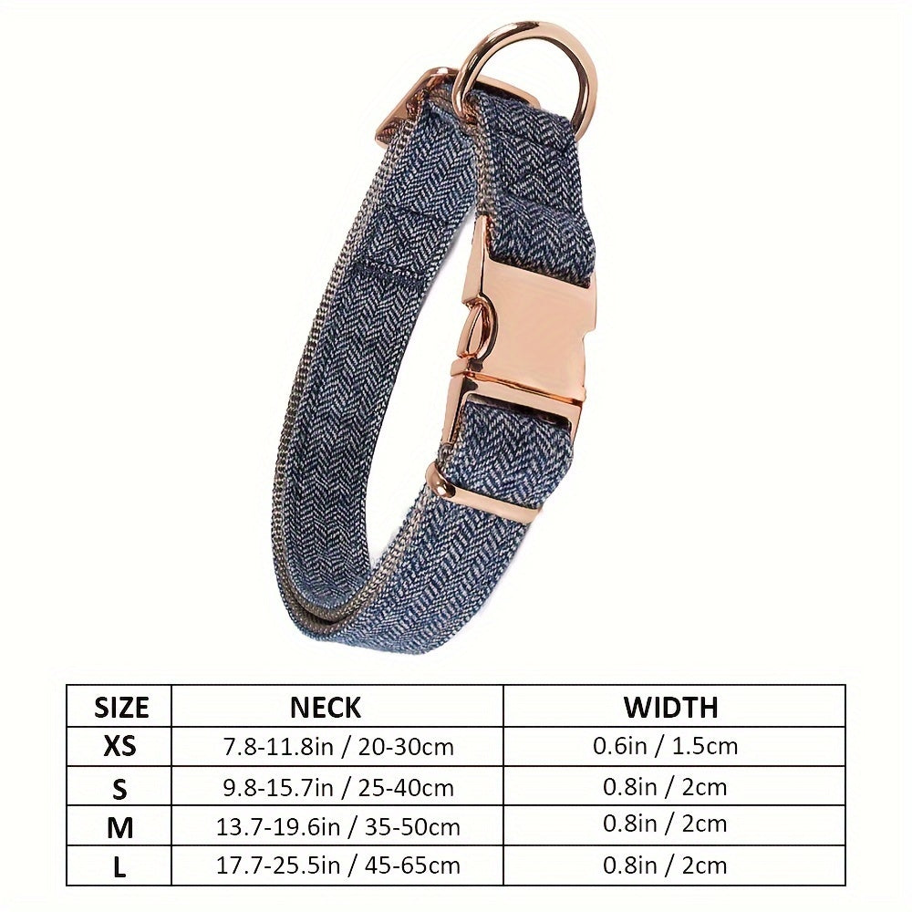Wear-Resistant Striped Nylon Collar British-Inspired Striped Nylon Dog Collar with Durable Metal Buckle - Wear-Resistant