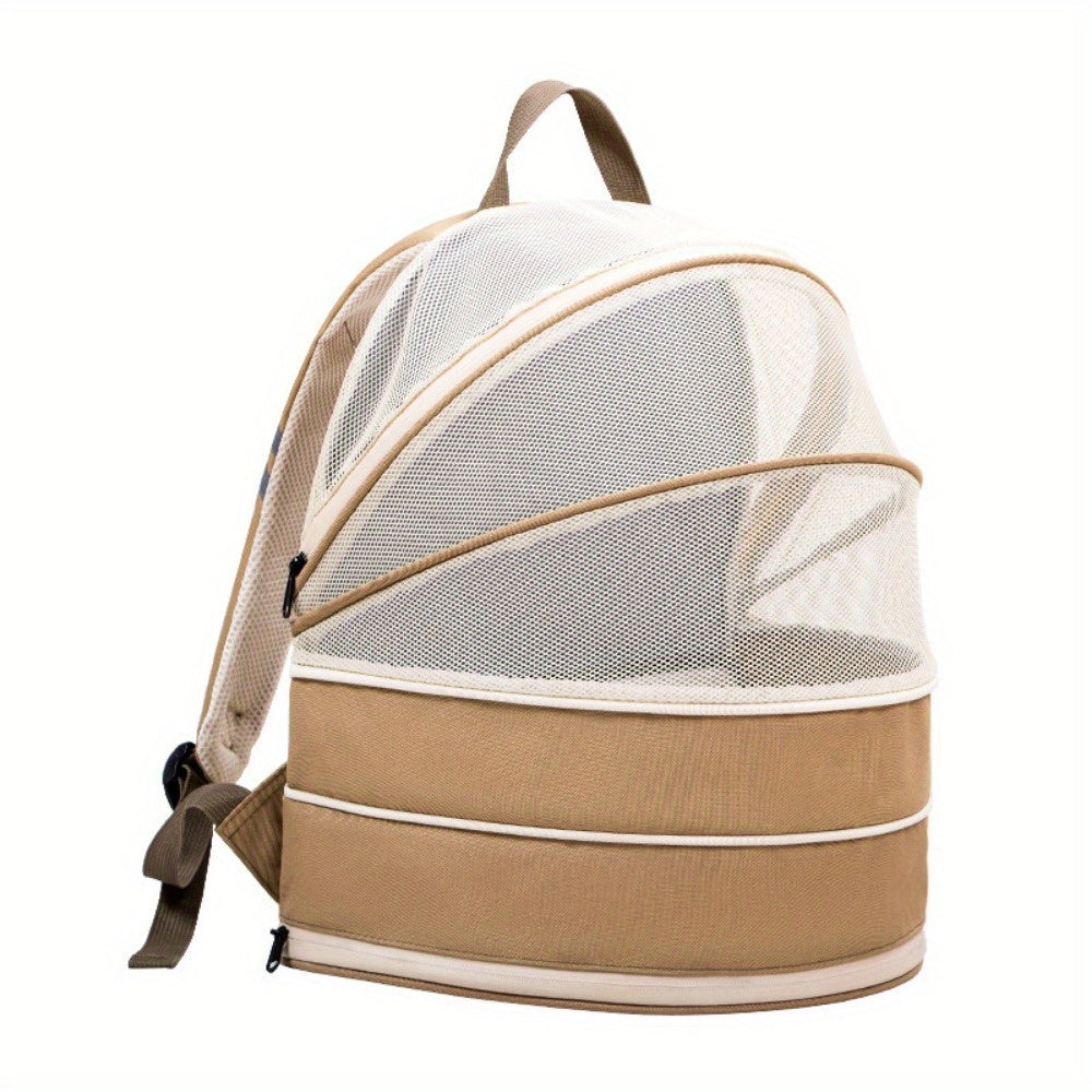 Escape Proof Breathable Cat Backpack - Foldable Large Capacity Pet Bed with Luminous Strip