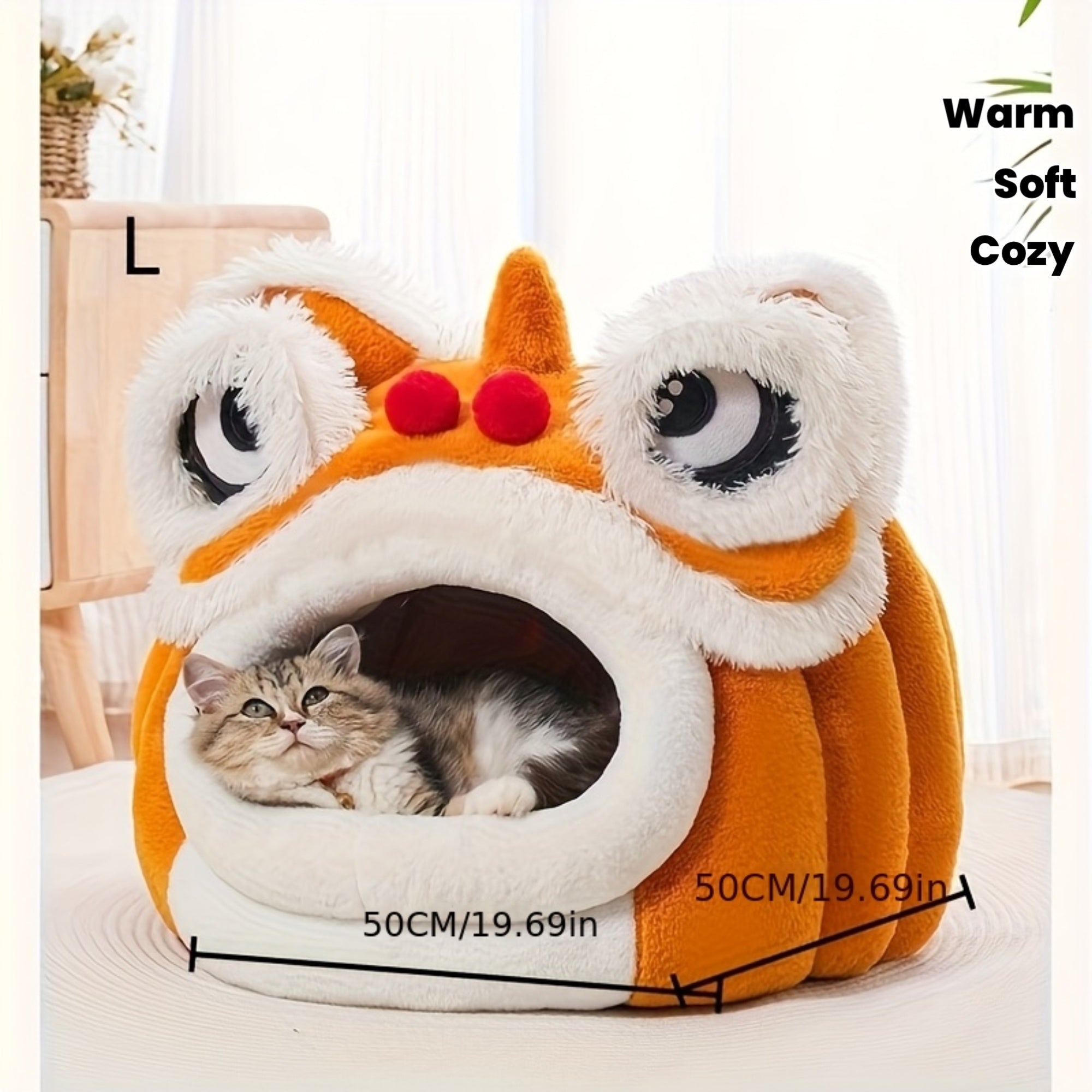 New House, Semi-Enclosed Pet Bed for s, Winter Warmth, Soft & Comfortable All-Season Nest