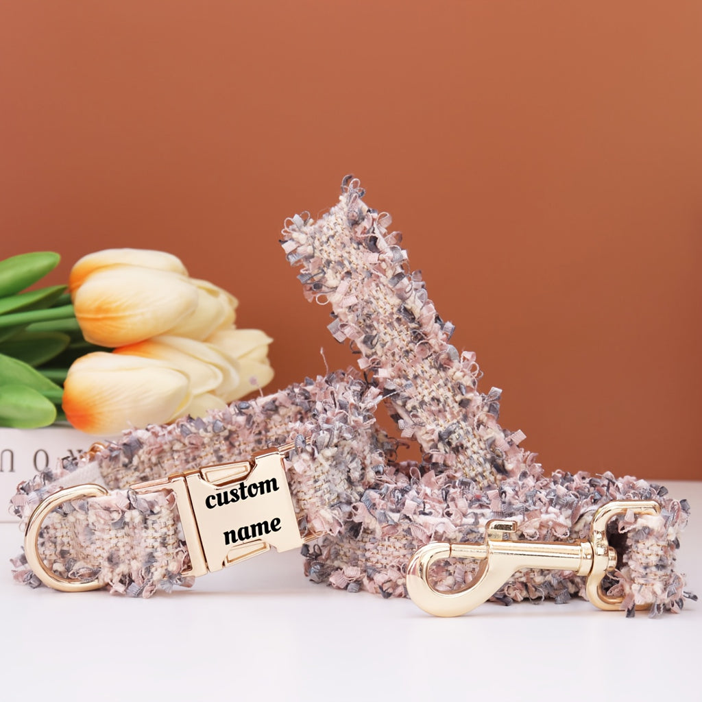 Pet dog collar, cat neck collar, metal buckle neck collar, dog chain, engraved metal buckle collar, customized pet supplies