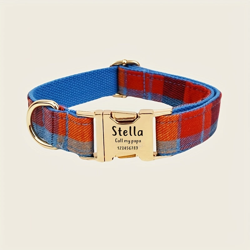 Customized Dog Collars High-end Personalized Customized Dog Collars | Red And Blue Stitching