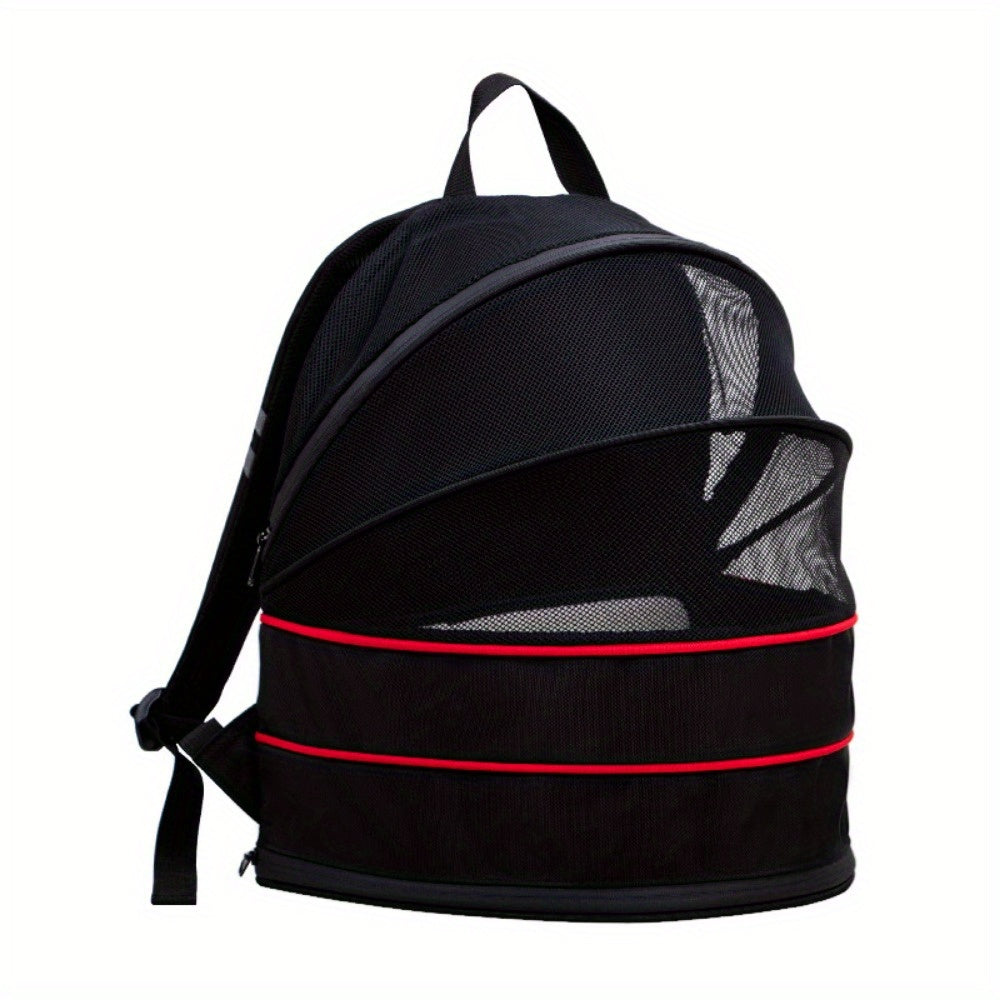 Escape Proof Breathable Cat Backpack - Foldable Large Capacity Pet Bed with Luminous Strip