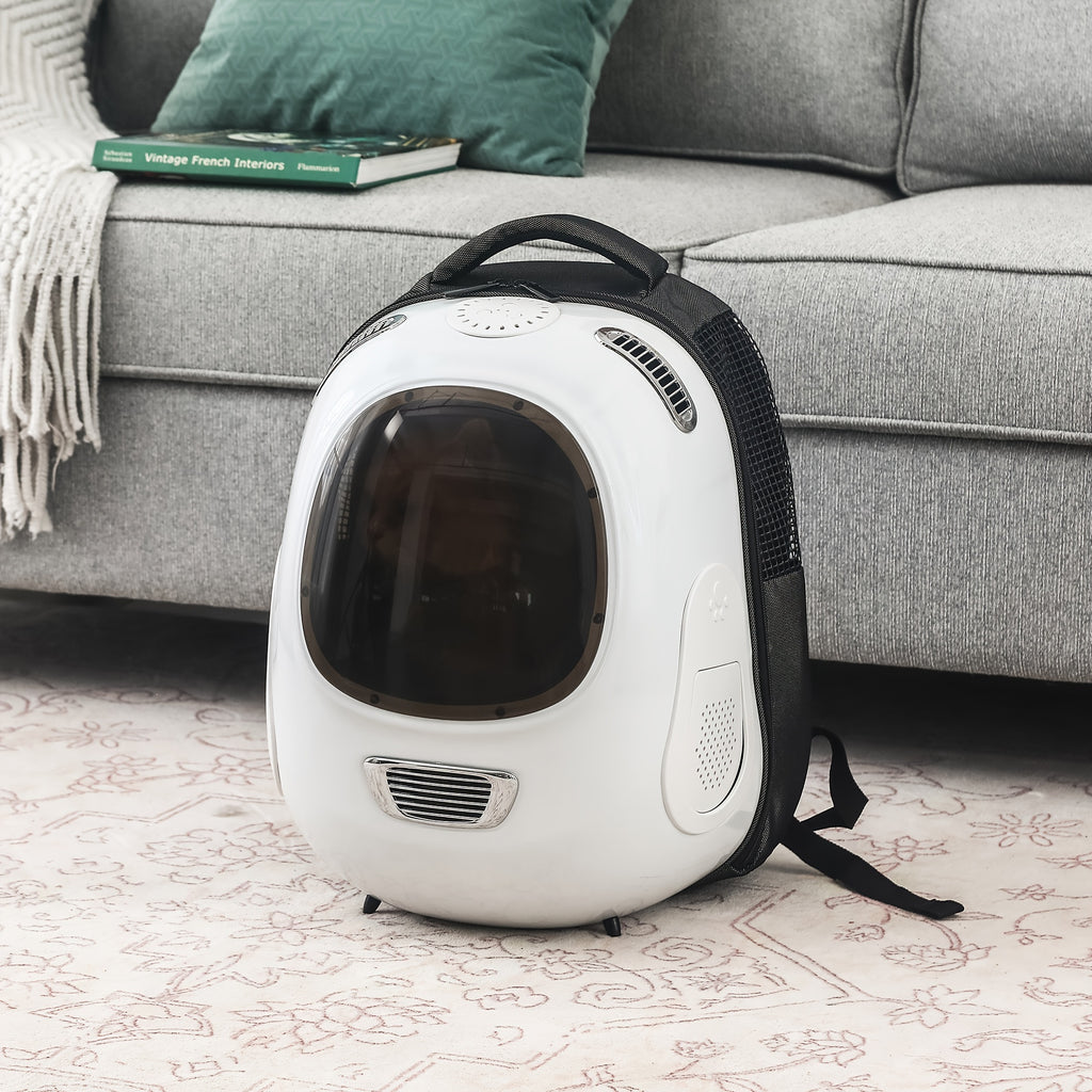 White Pet Backpack For Large Felines And Dogs Up To 20-25 Lbs Expandable Pet Carrier Backpack Dog Backpacks