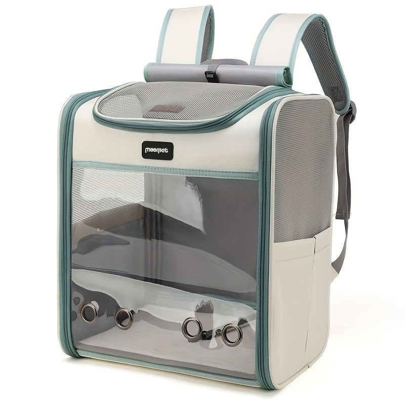 Panoramic Transparent Pet Carrier, Breathable and Portable Cat & Dog Backpack with Multiple Color Options