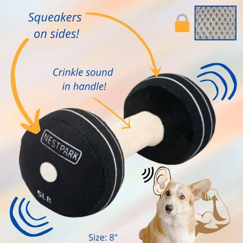 Fitness Funny Dog Toys - Doggyade and Doggy Dumbbell Workout Parody Cute Dog Toys - 2 Pack Workout Pack