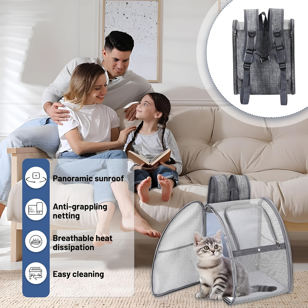 Air Travel Approved Breathable Cat & Small Dog Backpack Carrier