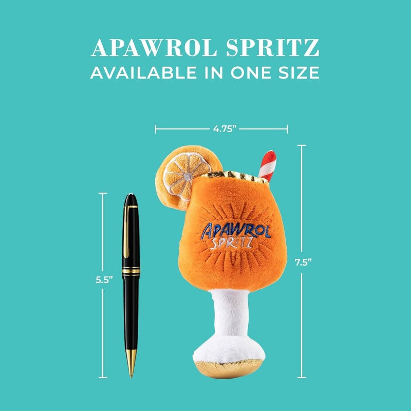Apawrol Spritz Plush Squeaker - Lemon-Lime Soda -Shaped Interactive Stuffed Animal with Squeaker