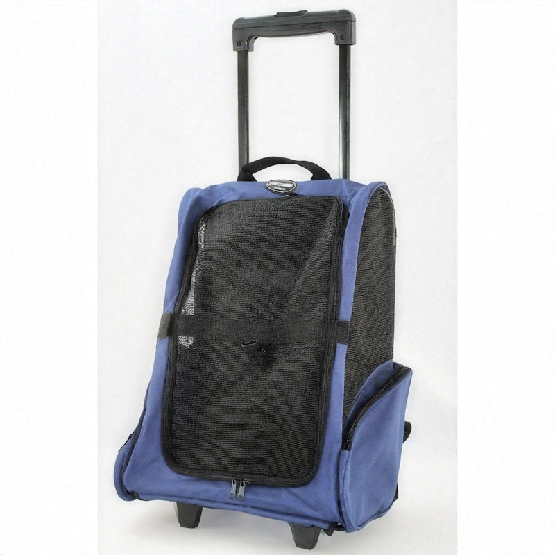 Pet Carrier Backpack with Wheels - Airline Rolling Luggage Carrier, Heavy-Duty Oxford Fabric
