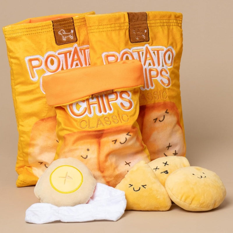 Interactive Dog Toy with Crinkle Chip Bag - Mental Stimulation Hide & Seek Puzzle
