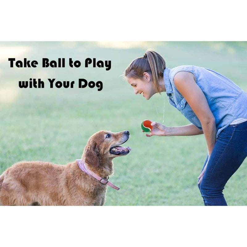 8pcs Dog Tennis Balls with Squeaker - Interactive Chew-Resistant Durable Thermoplastic Rubber Dog Toys