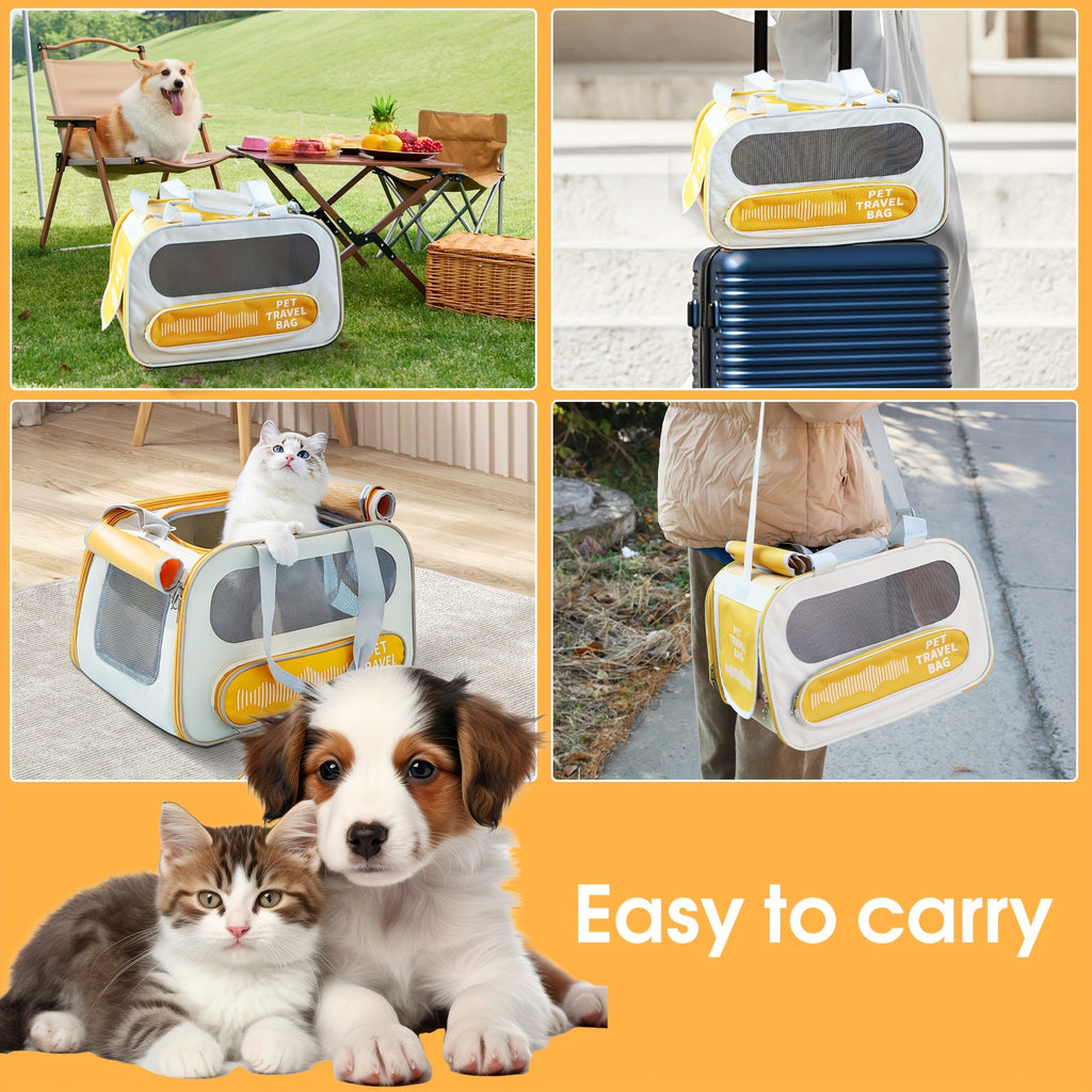Outdoor Sports Yellow Backpack Front Facing Small Cat Dog Sling Carrier Hands Free Pet Carriers Bag