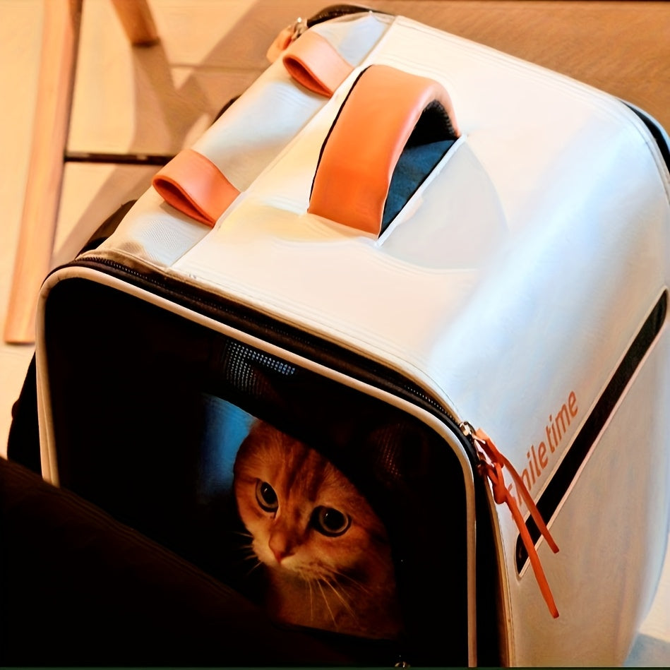 Cat Backpack Carrier for Small Dogs & Medium Cats - 18 lbs Capacity Foldable Travel Backpack with Ventilation Mesh