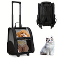 Pet Carriers with Wheels, Travel Pet Carriers Backpack, 25 lbs Capacity, Durable Mesh